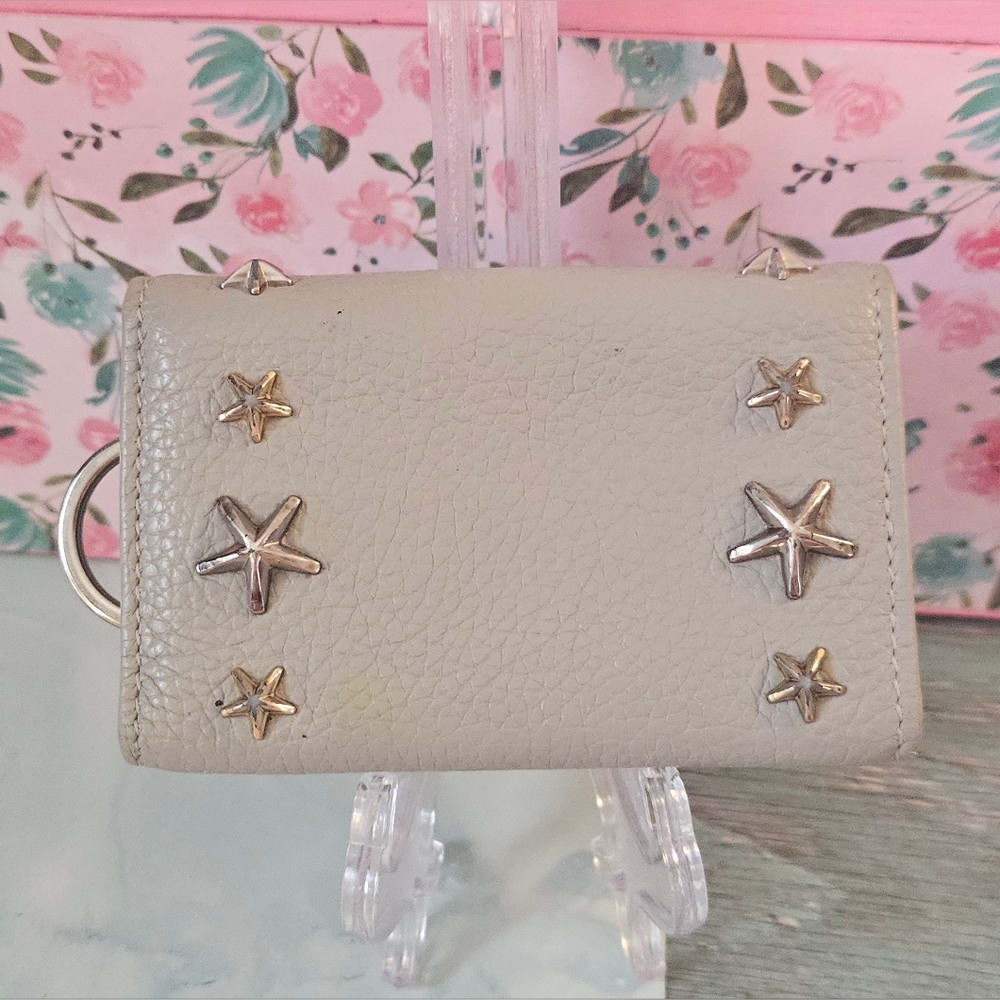 ✨Jimmy Choo Star Studded Neptune Gray Key Holder Wallet 🌟 - Picture 3 of 15
